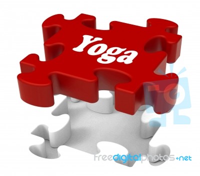 Yoga Puzzle Shows Enlightenment Meditate Meditation And Relaxati… Stock Image