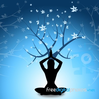 Yoga Tree Shows Love Not War And Branch Stock Image