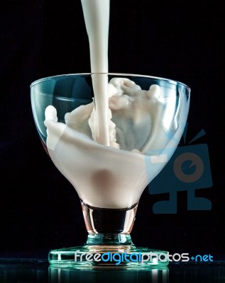 Yogurt In The Glass Stock Photo