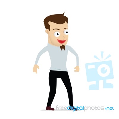 Young Businessman Cartoon Laughing Stock Image