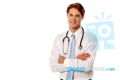 Young Confident Male Doctor Stock Photo