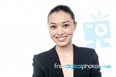 Young Confident Smiling Businesswoman Stock Photo