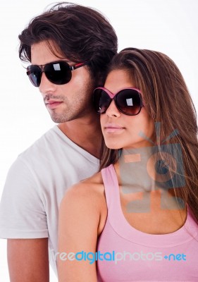 Young Couple With Sunglasses Stock Photo