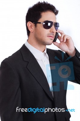 Young Man On Phone Stock Photo