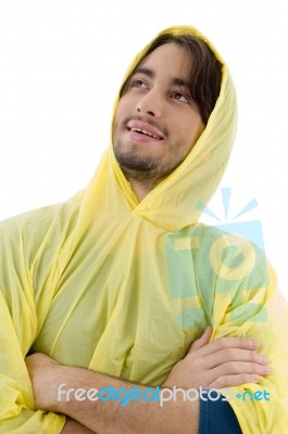 Young Man With Folded Hands Stock Photo