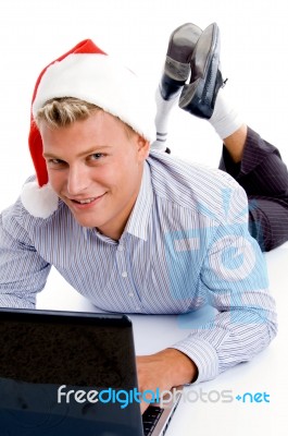 Young Man With Notebook Stock Photo
