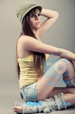 young modeling girl stock
