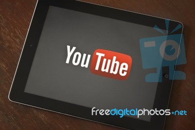 Youtube On Tablet Stock Photo