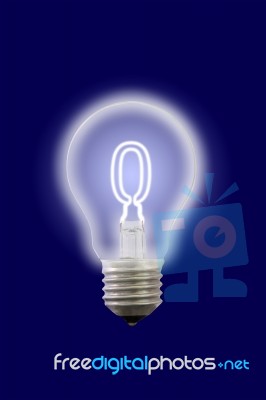 Zero Number Glow Inner Electric Lamp Stock Photo