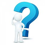 3d Character With Question Mark Stock Photo