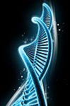 3d Dna In Digital Background Stock Photo