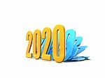 3d Illustration Of Happy New Year 2020 Stock Photo