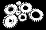 3d Rendering Gears Background Stock Photo