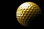 3d Rendering Golf Ball Isolated Dark Background Stock Photo