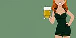 A Glass Of Beer Was Hold By Sexy Girl Stock Photo