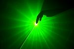 A Hand In A Green Light Stock Photo