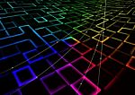 Abstract Square Pixel Mosaic Multicolor Background Stock Photo