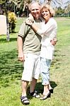 Affectionate Senior Couple Embracing Stock Photo