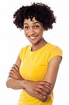 African Woman Posing With Arms Crossed Stock Photo