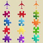 Aircraft With Jigsaw Stock Photo