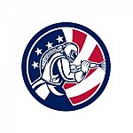 American Sandblaster Abrasive Blasting Usa Flag Icon Stock Photo