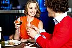 Amorous Couple On A Romantic Date Stock Photo