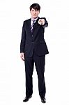 Anger Businessman Pointing To You Stock Photo
