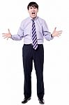 Angry Businessman Screaming Stock Photo