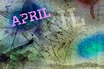 April Month Art Grunge Design Stock Photo