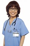 Asian Surgeon With Stethoscope Stock Photo