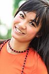 Asian Woman Smiling Stock Photo