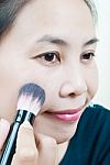 Asian Young Woman Make Up Stock Photo