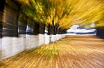 Autumn Alley Abstraction Stock Photo