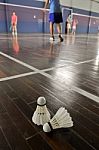 Badminton Court Stock Photo