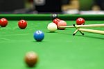Ball And Snooker Player Stock Photo