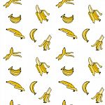 Banana Seamless Pattern By Hand Drawing On White Backgrounds Stock Photo