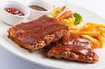 Barbecue Ribs Steak Stock Photo