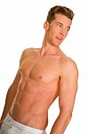 Bare Chested Man Stock Photo