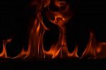 Beautiful Fire Flames On Black Background Stock Photo