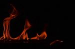 Beautiful Fire Flames On Black Background Stock Photo