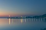 Beautiful Sunset At Samui Pier Stock Photo