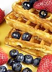 Belgian Waffles Stock Photo