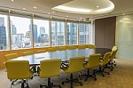 Big Conference Room In High Building Stock Photo