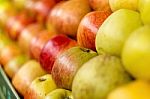Big Stack Of Colorful Apples Stock Photo