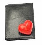 Black Leather Wallet Stock Photo