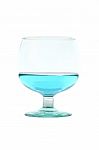 Blue Beverage Drinking Glass On White Background Stock Photo