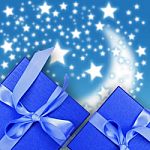 Blue Gift Box Stock Photo