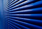 Blue Office Blinds Stock Photo