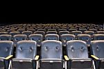 Blue Theater Seats Stock Photo