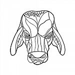 Brahma Bull Head Mosaic Black And White stock image